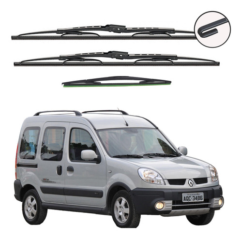 Kit X 3 Escobillas Renault Kangoo Sportway Hasta 2018