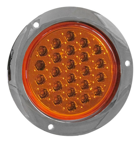 Plafon Redondo Ambar 24 Led Luz Fija/estrobo Tipo Panal 4 Pg