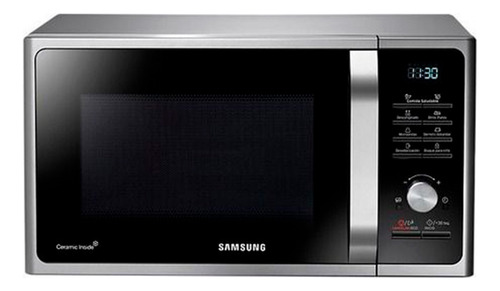 Microondas Con Grill Samsung 28 Litros Silver Mg28f3k3tas