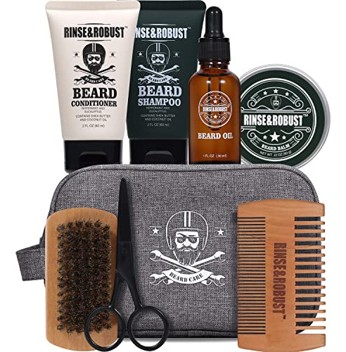 Kit De Crecimiento De Barba Rinse & Robust 8pcs Para Hombres