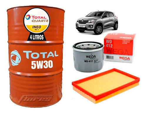 Cambio Aceite Total Mc3 5w30 4l + Kit Filtros Renault Kwid