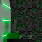 Adesivo Vinílico Geométrico Gamer Jogador Verde 0,50x1,50