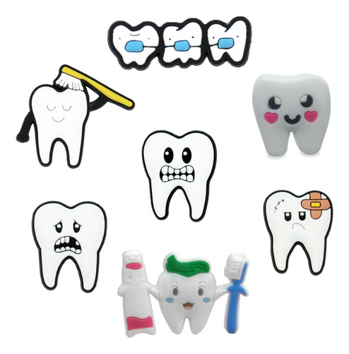 7 Pines Broches De Dientes Dentista Para Ropa Y Accesorios