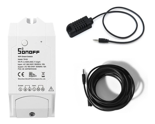 Sonoff Th16 Cable 5 Mts Sensor Temperatura Y Humedad Si7021