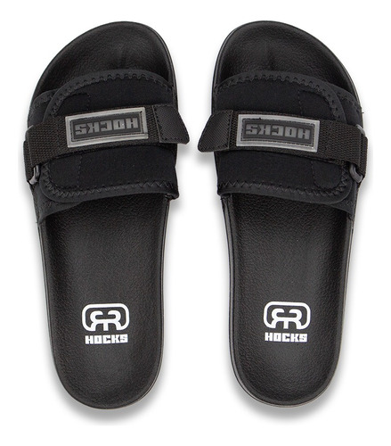 Chinelo Hocks Slide Skate Preto Bravo Original Ajustável Pvc