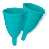 Coletor Menstrual Mini Fleurity Silicone Reutilizável 2 Un Cor Azul-turquesa