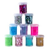 Glitter En Gel X10 Potes Varios Colores Para Rostro Cuerpo