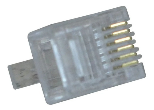Plug Conector Rj-11 6x6 Vias Telefone Ks / Interfones 20-pçs