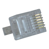 Plug Conector Rj-11 6x6 Vias Telefone Ks / Interfones 20-pçs