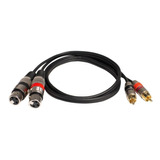 Cable De Conexion Audio 2 Xlr Hembra A 2 Rca Macho | Negro