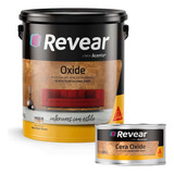 Revear Revestimiento Acrílico 5kg + Cera Terminación 360g Color Metalizado Óxido