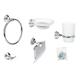 Set Accesorios Para Baño Gloa Salvinia 5 Piezas Metalicas