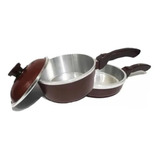 Set Cacerola Olla + Sarten 18 Cm Doña Tina Sin Teflon Oferta