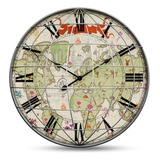 Reloj De Pared  Mundo Vintage