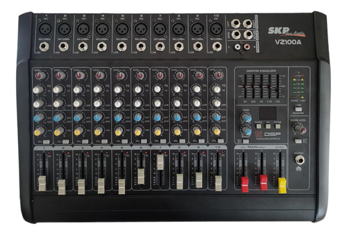 Mixer Amplificado 10 Canales Skp Vz-100a Negro