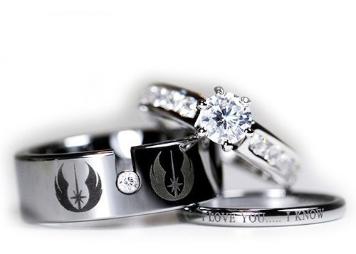 Anillos Star Wars Plata .925 Pareja Amor Boda Matrimonio