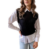 Colete De Tricô Mousse Inverno Moda Feminino Sku 251