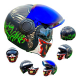 Casco Moto Joker Negro Verde Xtrong Ece Chopper Cafe Racer