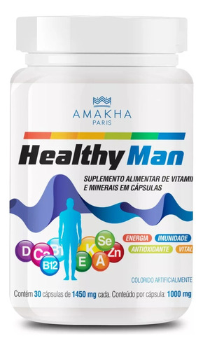 Multivitamínico Healthy Man 30 Cápsulas Vitamina Minerais