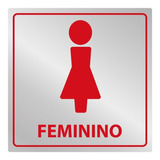 Placa Banheiro Feminino-alumínio-15x15cm Kit 8 Und