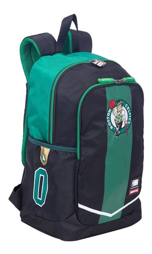 Mochila Escolar Sestini Boston Celtics Preto Verde Cor Verde E Preto