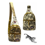 Mochila Bandolera Cruzado Morral Camuflado  Calidad Seguro Color Marrón Camuflado