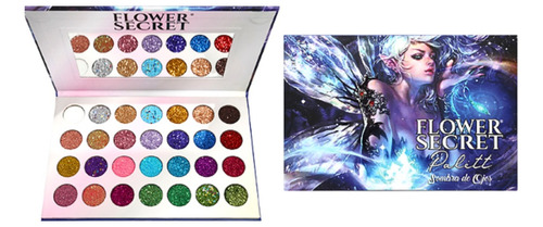 Paleta De Sombras 28 Colores Glitter Flower Secret