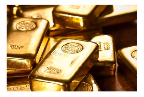 Vinilo 50x75cm Oro Lingotes Valores Gold Economia Money M2