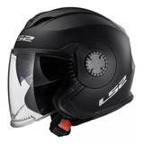 Casco Abierto Moto Ls2 570 Verso Negro Mate Pr