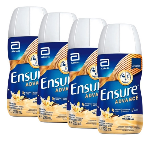 Ensure Advance Shake Vainilla 220 Ml X 4 Unidades