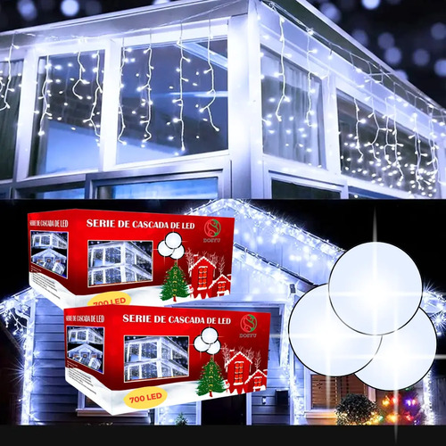 2 Pack Cascada Navideña 13 Metros 700 Leds Decorativas Luces