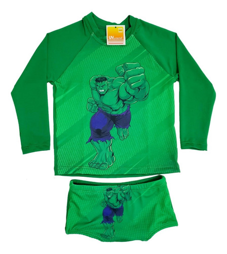 Cj Infantil Sunga + Camisa Proteção Personagem Menino Fpu50