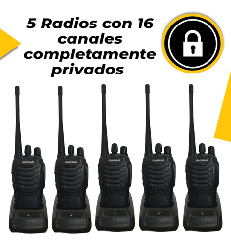 5 Radios Con 16 Canales Completamente Privados