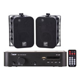 Kit Par Caixa De Som Ambiente  Sp400 60wrms+receiver 50w Rms