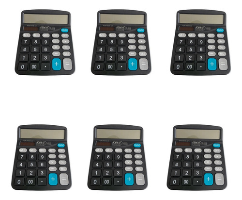 Set De 6 Calculadoras De Escritorio Grande 12 Díg. 12cm-15cm