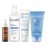 Kit Facial Dermaglós Rutina Piel Normal A Mixta Serum Vit C 