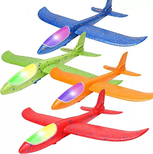 Avion Planeador Grande Juguete Vuelo Airplane Luces Led