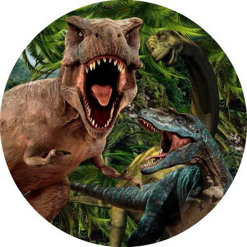 Painel Redondo Sublimado Jurassick Park Dinossauro 1,50x1,50