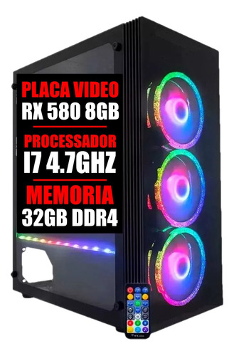 Pc Gamer Intel I7 9 Geração / Rx 580 8g / 32g Ddr4 / Ssd 480