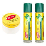 Mix De 3 Carmex Bálsamo Labial: 1 Pote, 2 Stick Wintergreen