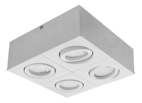 Plafon Moderno Cuadrado Dicroico 4 Luces Lamparas Led Gu10