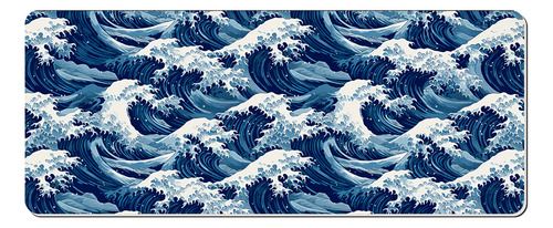 Mousepad Gammer / Dibujo Cad Xl - Olas Kanagawa - 80x30 - 12