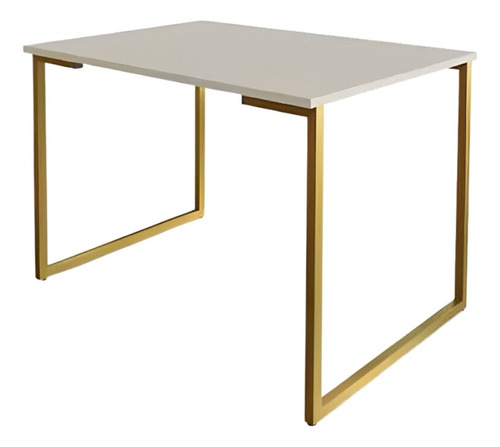 Mesa Industrial Escrtório Home Office Estudos Fácil Montagem Cor Dourado