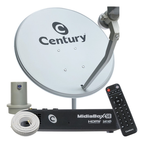 Kit Century Midiabox Receptor Digital Antena Lnbf Ku Cabo