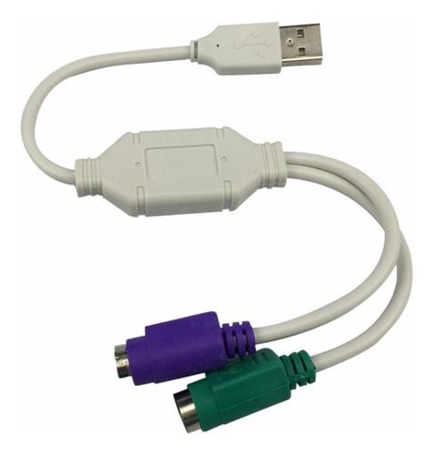 Cable Adaptador De 2 Ps2 A Usb - Para Teclado Y Mouse Ps2