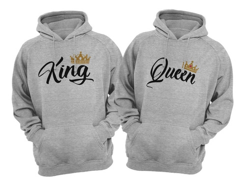 Sudadera Grapics Gorro King Queen Pareja Amigos Amor