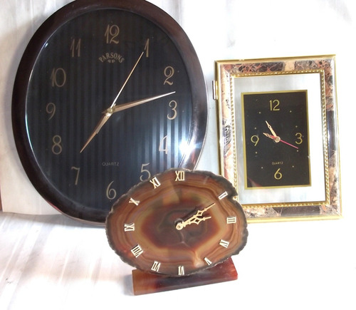 Relojes De Mesa Y De Pared. Lote De 3. No Andan.