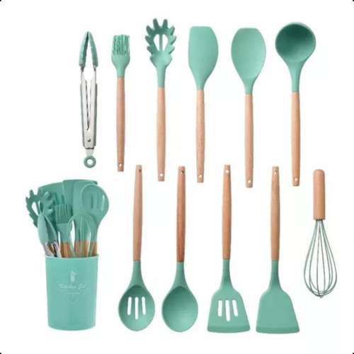 Jogo De Talheres Silicone Para Cozinha 11 Peças Utensílios