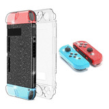 Case Acrílico Transparente Glitter Proteção Nintendo Switch!