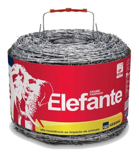 Arame Farpado Elefante 400 Metros - Fio 2,2mm - 400kgf